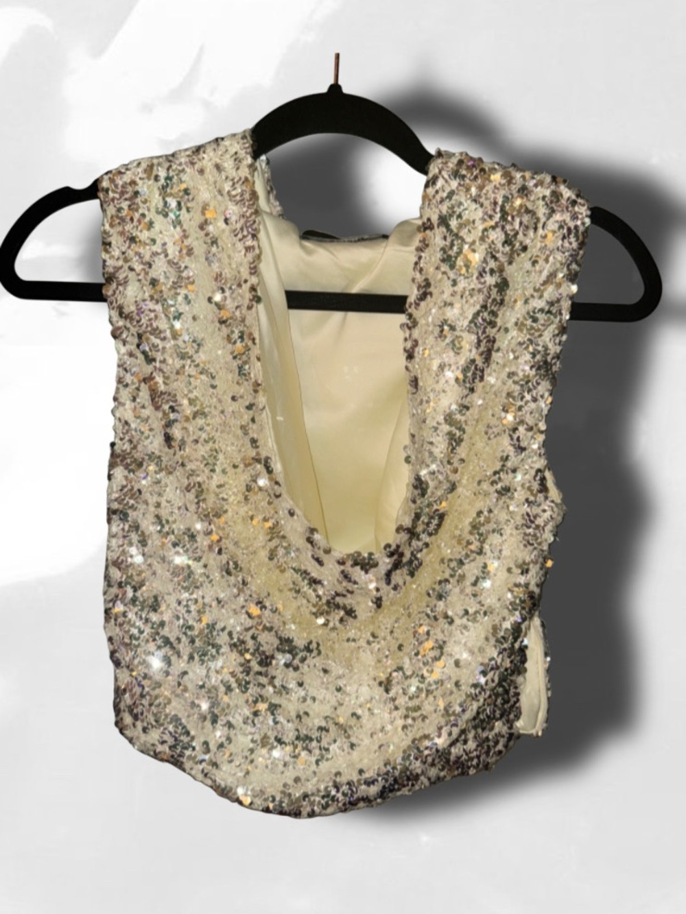 New WO Tags STAR OF THE SHOW SEQUIN CROP TOP